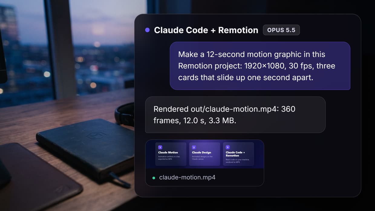 Claude Motion Graphics: One Prompt, a 12-Second Clip and What It Cost