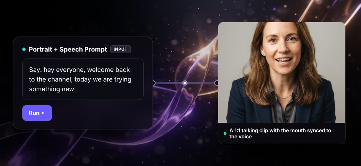 One portrait, a talking clip