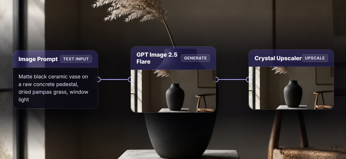 Generate then upscale in one graph
