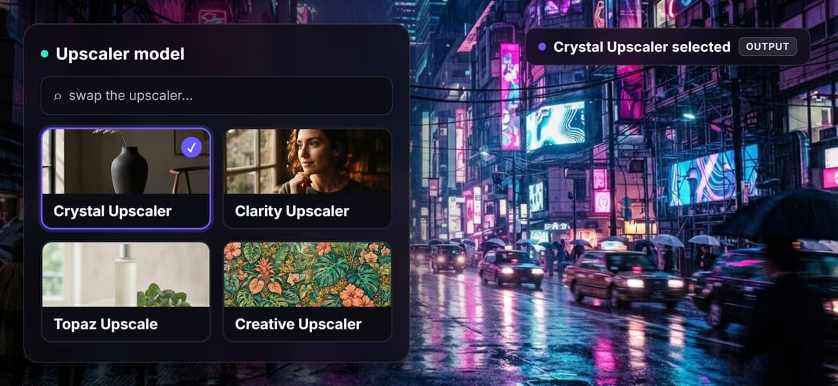 Swap the upscaler in a click