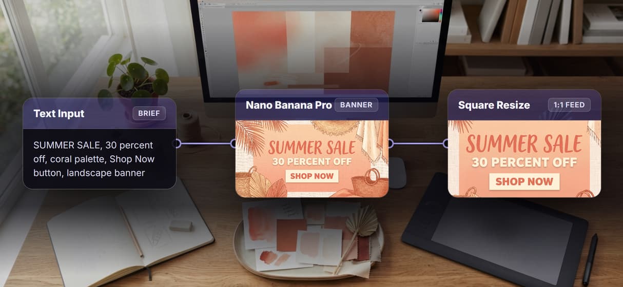 A banner pipeline you own, not a template studio