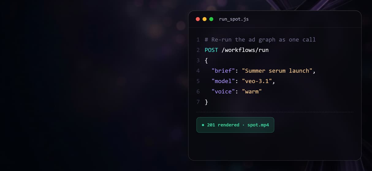 Re-run the spot as one API call