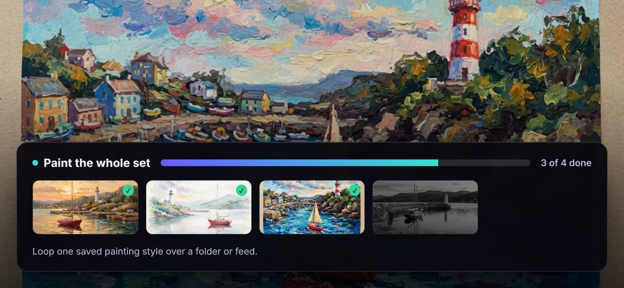 Paint a whole set from one saved recipe