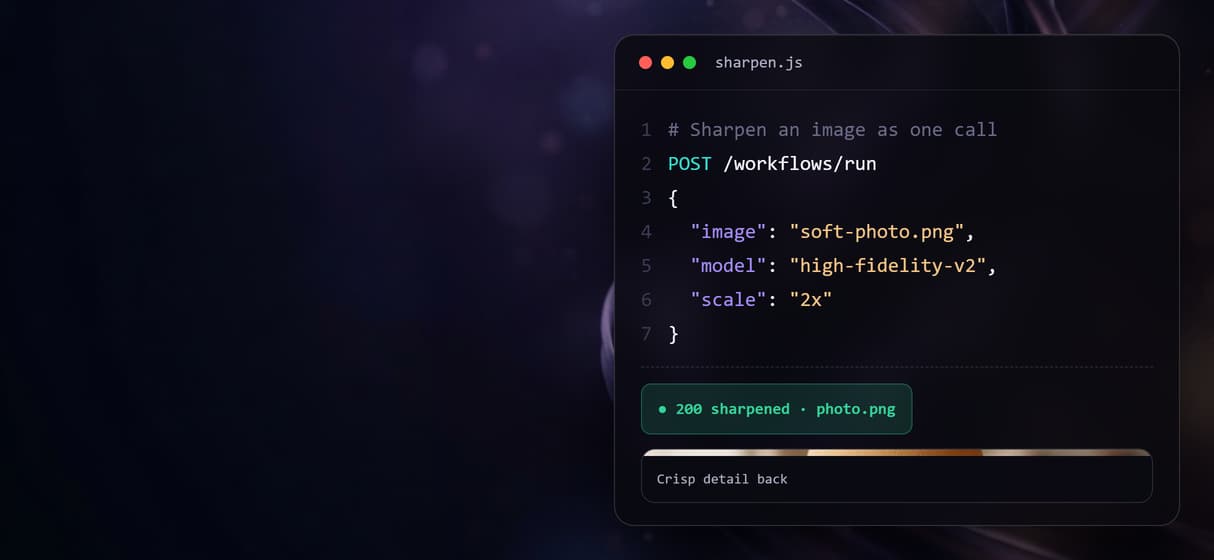 Call the sharpen flow from code