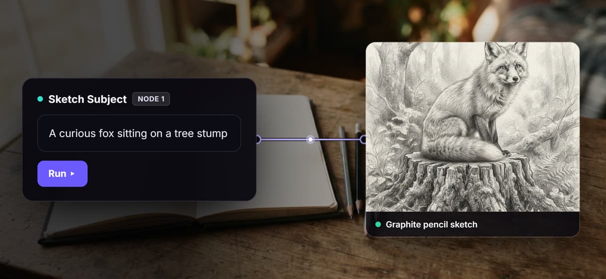 Type a subject, get a pencil sketch