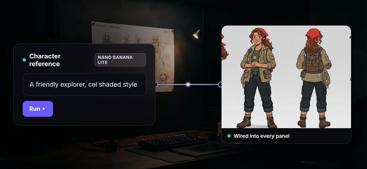 The same character in every panel