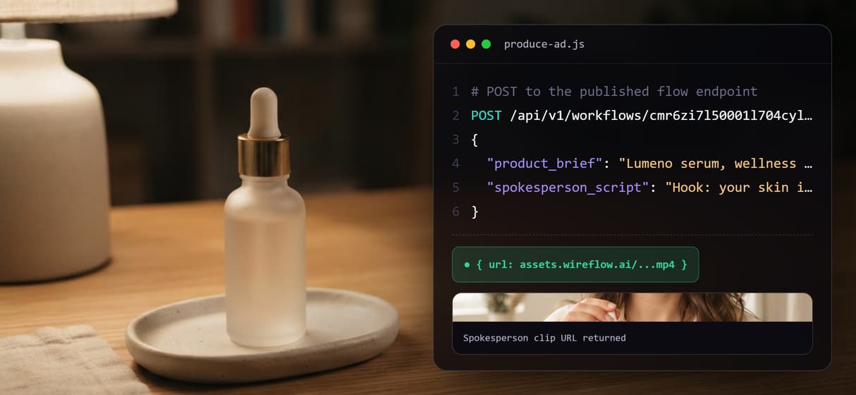 Trigger production via API, no UI required
