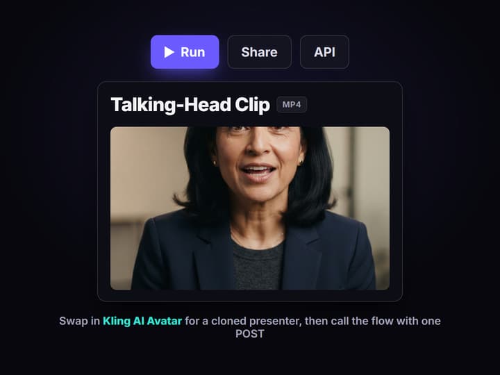 Assemble the clip, swap in a cloned avatar optionally