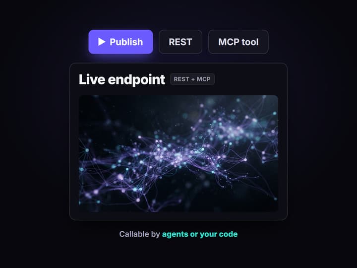 Publish it as an endpoint and a tool