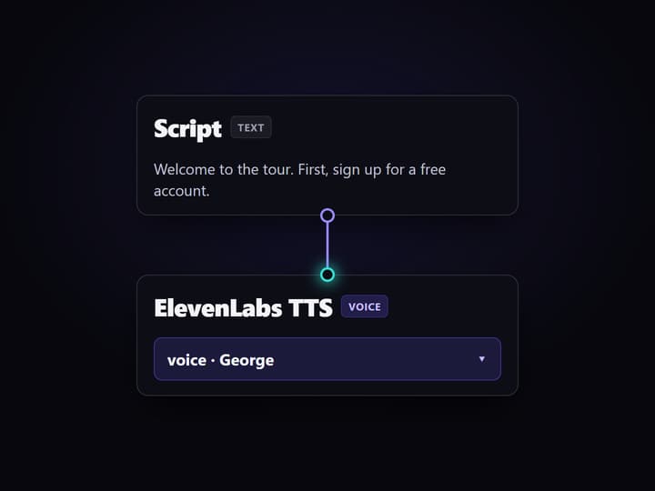 Wire the script into a voice node