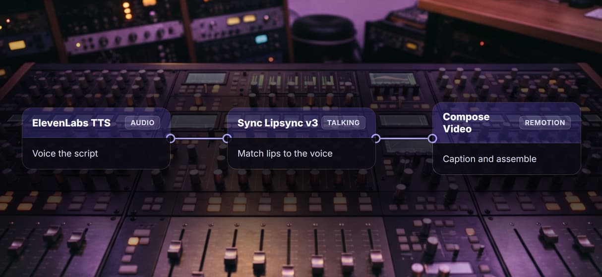 Voice chains into video and lipsync