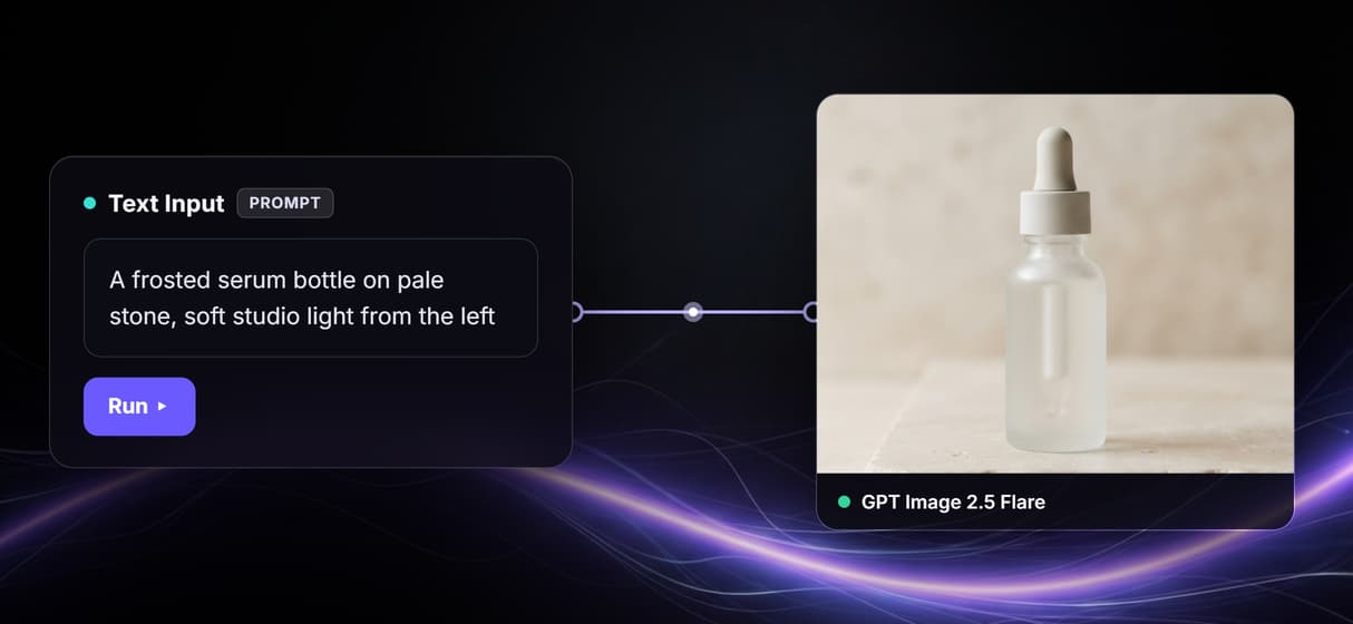 Run GPT Image 2.5 Flare as a node