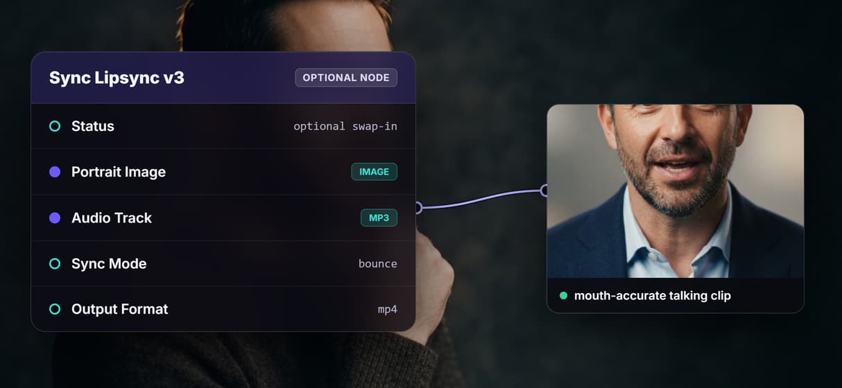 Optional lip-sync for mouth-accurate animation