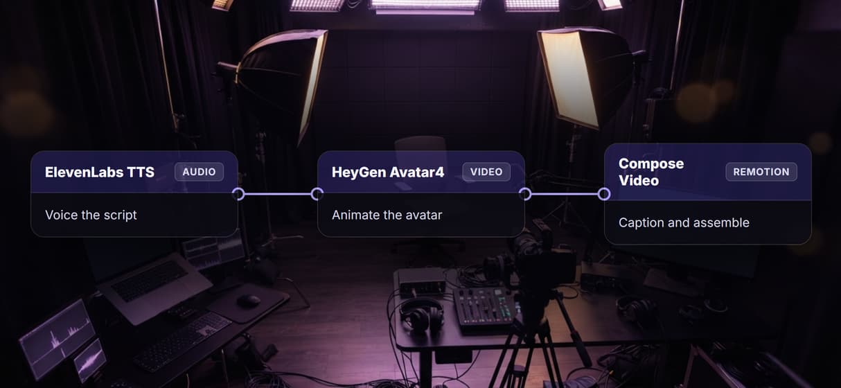 Avatar chains into voice and lipsync