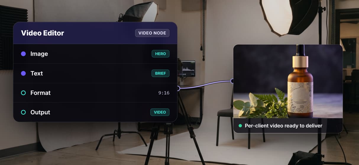 The video editor node assembles each cut