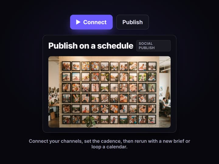 Connect accounts and publish on a schedule