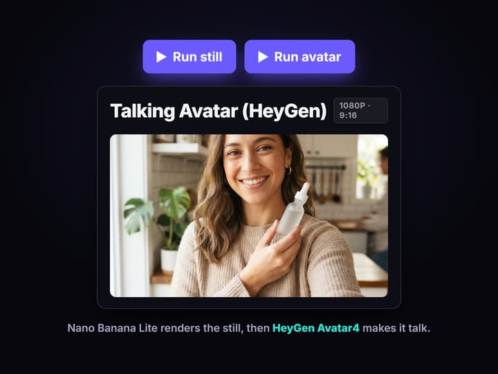 Render the still, then make it talk