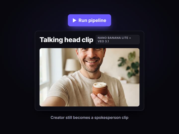 Render the creator shot, then the clip