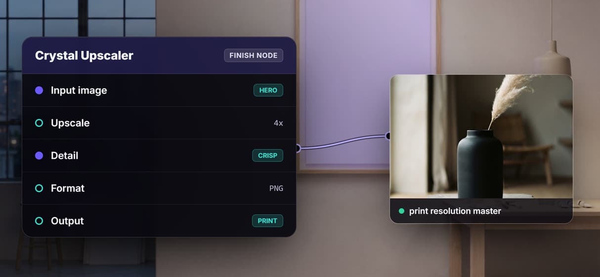 Finish at print resolution with Crystal Upscaler
