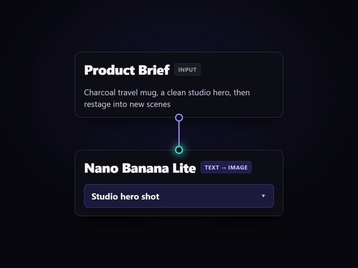 Drag nodes onto the canvas